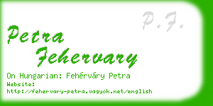 petra fehervary business card